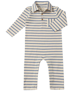Kingston Polo Romper Cream/Blue