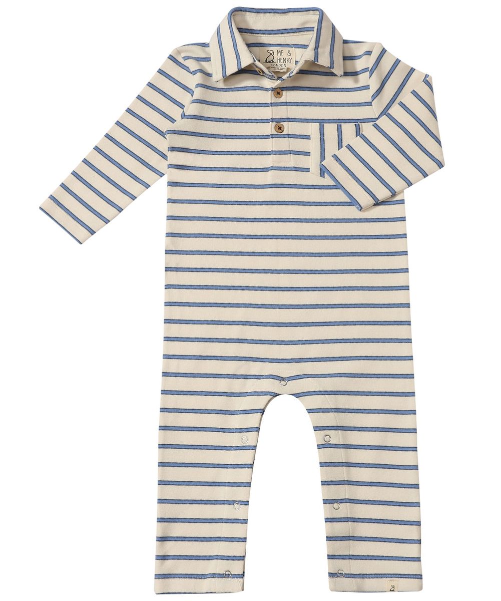 Kingston Polo Romper Cream/Blue