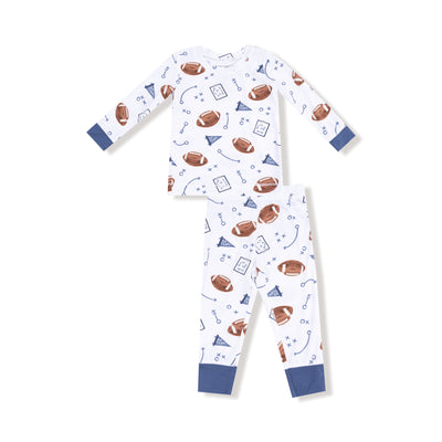 Touchdown Time - Navy - L/S Loungewear Set