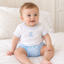 Load image into Gallery viewer, Darling Cowboy Boots Hand-Embroidered Diaper Cover Set
