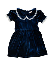 Load image into Gallery viewer, Navy Velvet &amp; Lace Dress
