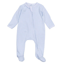 Load image into Gallery viewer, Peek-A-Boo Wishes Zip Footie - Light Blue: Preemie
