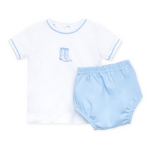 Load image into Gallery viewer, Darling Cowboy Boots Hand-Embroidered Diaper Cover Set
