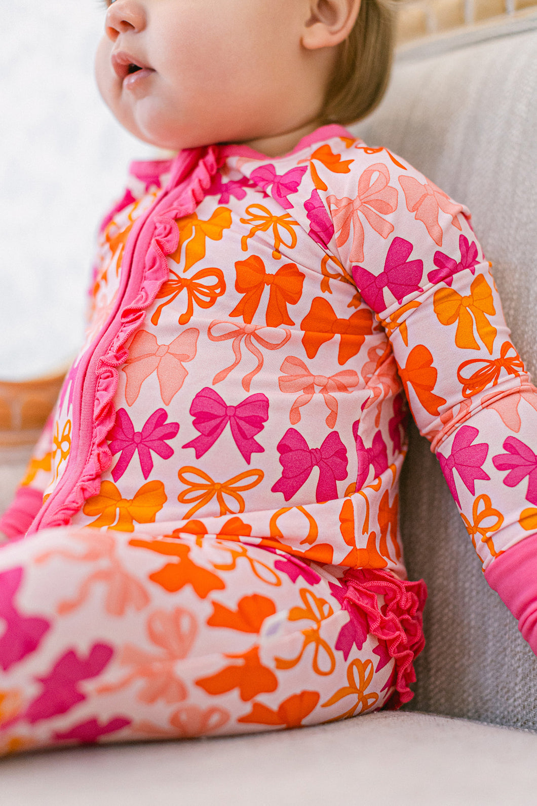 Fall Bows Ruffle Romper