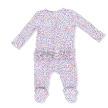 Load image into Gallery viewer, Elizabeth's Garden - 2 Way Ruffle Back Zipper Footie
