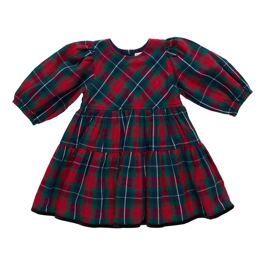 Girls Maribelle Dress - Red Tartan