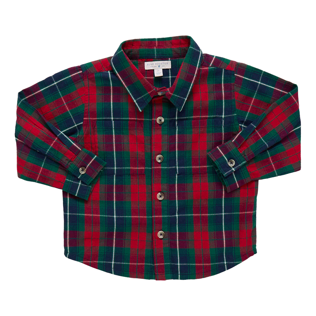 Boys Jack Shirt - Red Tartan