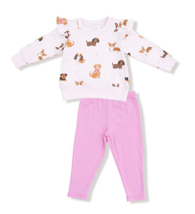 Angel Dear Ruffle Pink Best Friends Jogger Set
