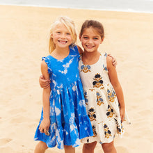 Load image into Gallery viewer, Girls Silk Kelsey Dress - Palace Blue Tie Dye
