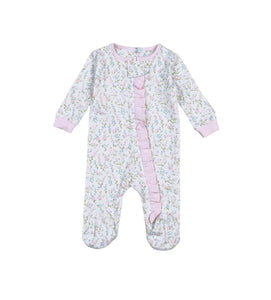 Vivian Floral Pima Zipper Footie