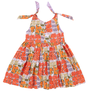 Girls Taylor Dress - Berries and Oranges