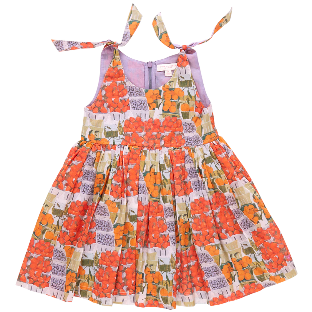 Girls Taylor Dress - Berries and Oranges