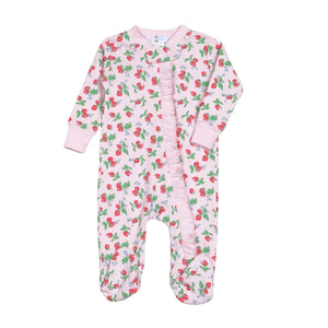 Berry Sweet Pima Zipper Footie