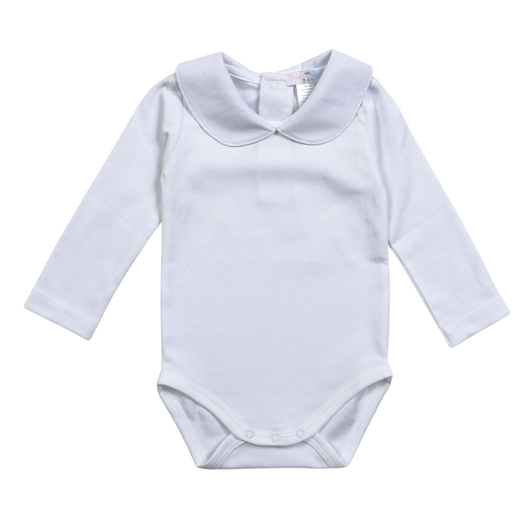 White Peter Pan Collar Pima Bodysuit