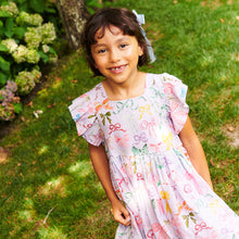 Load image into Gallery viewer, Girls Elsie Dress - Lavender Watercolor Bows

