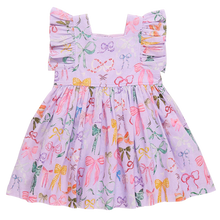 Load image into Gallery viewer, Girls Elsie Dress - Lavender Watercolor Bows
