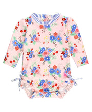 Load image into Gallery viewer, Coastal Breeze Floral Long Sleeve One Piece Rash Guard
