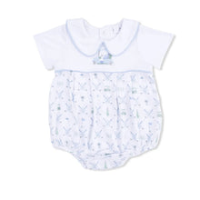 Load image into Gallery viewer, Golf Trellis Blue - Classic Box Pleat Bubble
