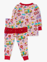 Load image into Gallery viewer, Classroom Cutie Toddler Ruffle Long Sleeve Pajama Set
