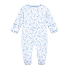 Load image into Gallery viewer, Darling Cowboy Boots Print Zip Footie - Light Blue
