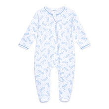 Load image into Gallery viewer, Darling Cowboy Boots Print Zip Footie - Light Blue

