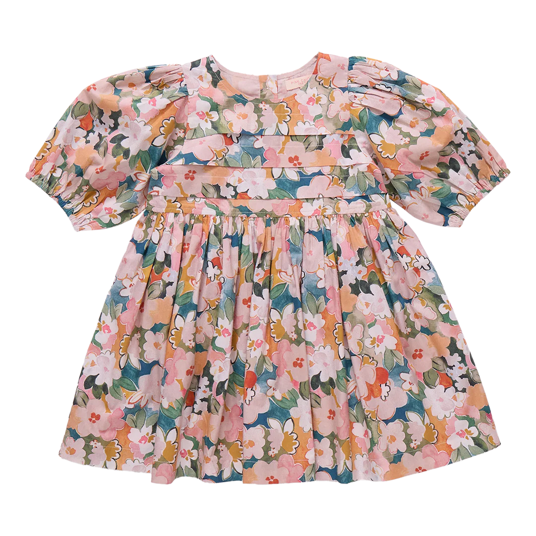 Girls Evelyn Dress - Watercolor Floral