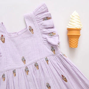 Girls Elsie Dress - Lavender Soft Serve