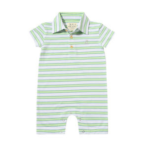 Lime/Blue/White Pique Drift Polo Romper