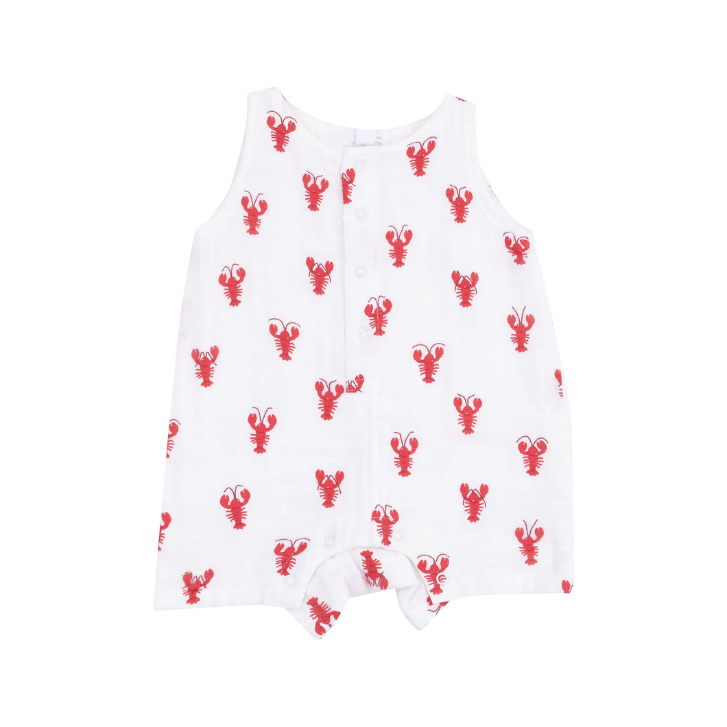 Lobster Muslin Sleveless Shortie Romper