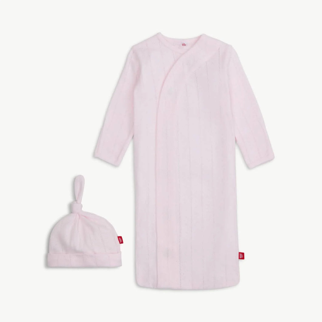 Pink Love Lines Gown & Hat Set