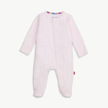 Load image into Gallery viewer, Pink Love Lines Pointelle Footie
