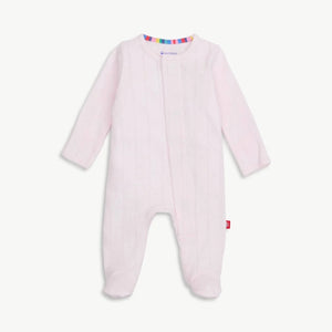 Pink Love Lines Pointelle Footie
