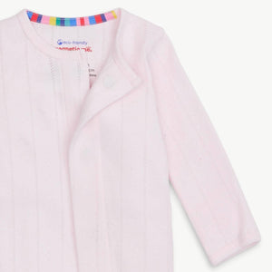 Pink Love Lines Pointelle Footie