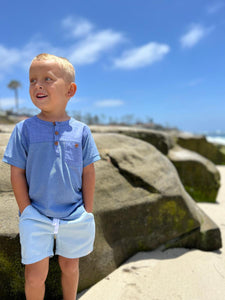 Pale Blue Hugo Twill Shorts