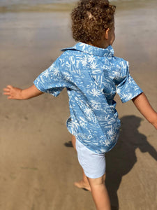 Pale Blue Hugo Twill Shorts