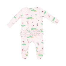 Load image into Gallery viewer, Golf Things - Pink 2 Way Zipper Ruffle Back Footie
