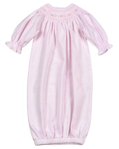 Hand Smocked Sally Pink Stripes Bishop Pima Gown
