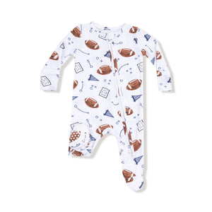 Touchdown Time - Navy - 2 Way Zipper Footie