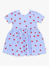 Load image into Gallery viewer, Apple Orchard Gingham Short Sleeve Knit Twirl Dress
