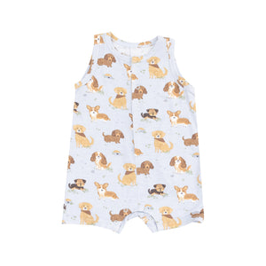 Best Friend Dogs - Blue Sleeveless Shortie Romper