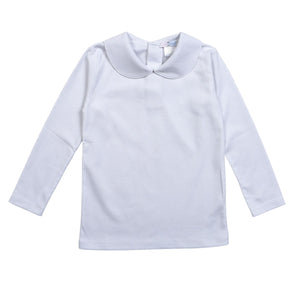 White Pima Peter Pan Collar Top
