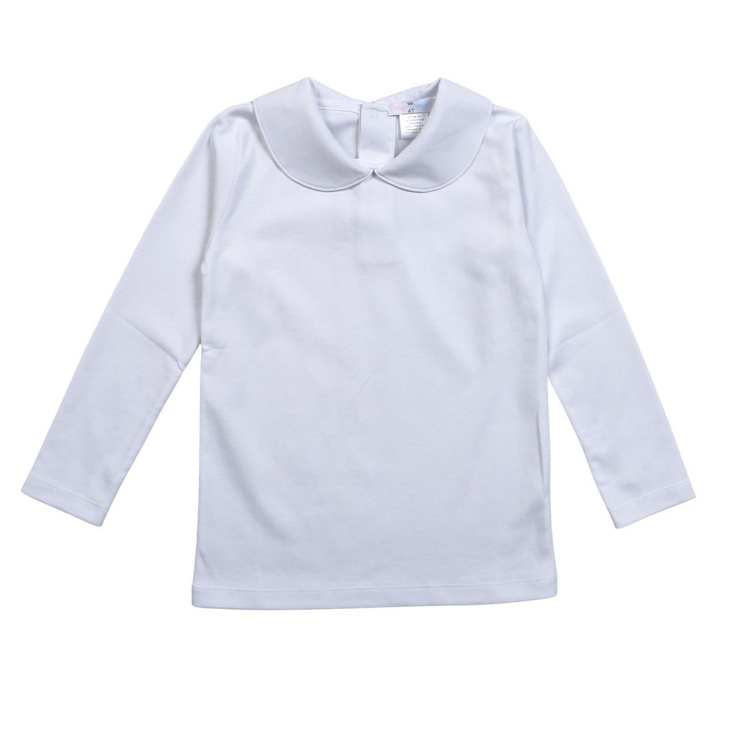 White Pima Peter Pan Collar Top