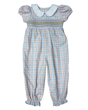 Load image into Gallery viewer, Wilton Plaid Rosebud Smocked Romper
