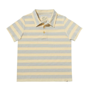 Polreath Grey/Cream Thick Stripe Polo
