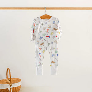 2 Way Zip Texas Kids Organic Cotton Pajama Set
