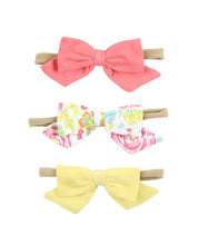 Load image into Gallery viewer, Peony 3-pack elastic bow headband set

